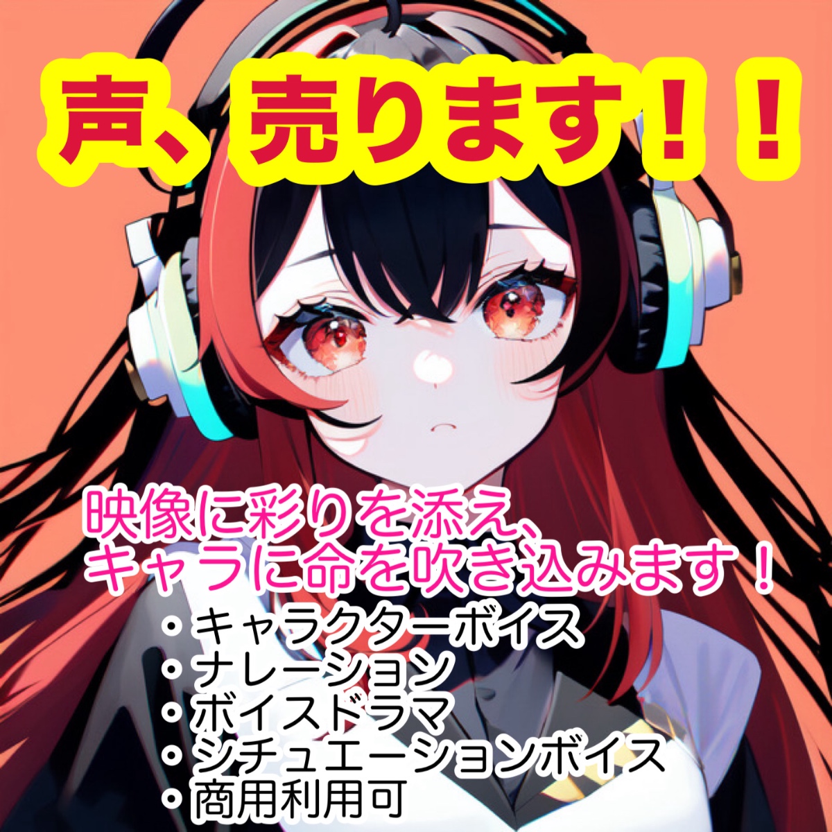 全年齢からR指定まで、多彩な声の演技お売りします