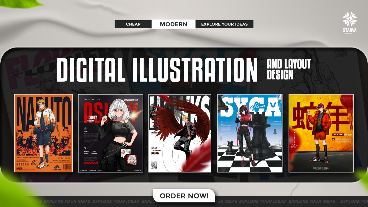 Digital Fullbody Illustration + Layout Design-1