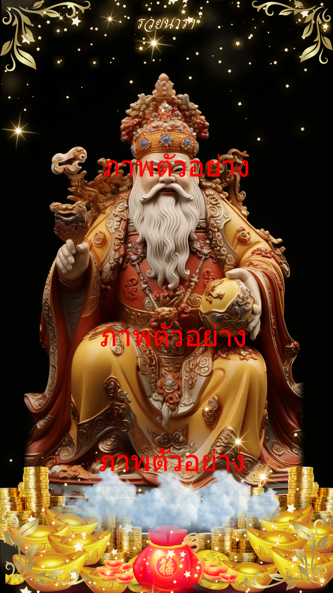 The God of Wealth Cai Shen Ye holds a blessing sign, worshiped for prosperity, happiness, and wealth.-0