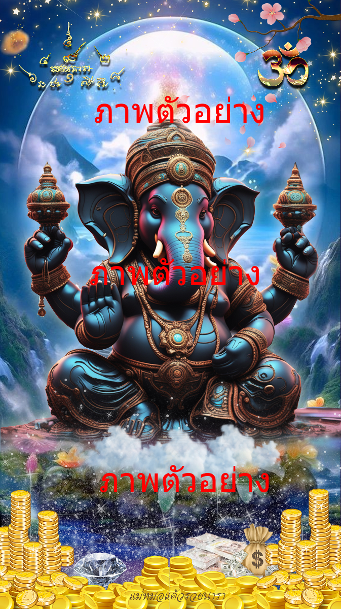 神様ガネーシャの父なるポスターを祀り成功を祈る AI 作業-0